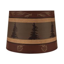 Rustic Rust Banded Pine Lampshade