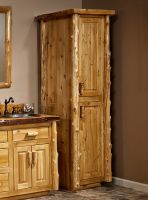 Cedar Lake Rustic Log Linen Closet in Honey Finish