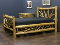Cedar Lake Bent Branch Log Bed--Queen, Clear finish, Twigged Out Double side rails