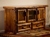 Aspen & Barnwood Entertainment Stand in Honey Finish