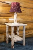 Montana Pine Log Night Table--Unfinished