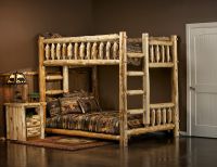 Cedar Lake Full over Queen Log Bunk Bed--Clear finish