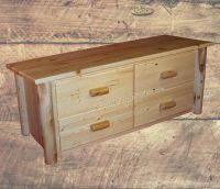 Hidden Lake 4 Drawer Log Dresser--Clear Finish