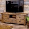 Olde Towne Five Drawer Entertainment Center in Barnwood Lager Finish