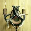 Electric Antler Wall Sconce; 2 antlers, 2 lights