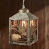 Rustic Forester Black Bear Pendant Light