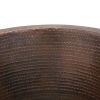 Detail of 14" Round Hammered Copper Bar & Prep Sink w/ 3.5" Drain - Oil Rubbed Bronze