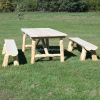 Cedar Log Picnic Table Set