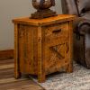Western Winds Rustic End Table with 1 Door and 1 Drawer