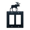 Wrought Iron Moose Double GFI Cover