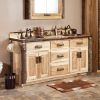 Real Hickory Vanity in Clear Finish 60" with double sink