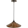 13" Hand Hammered Copper Large Pendant Light Shade & Fixture Full View