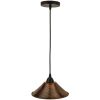9" Hand Hammered Copper Cone Pendant Light Full View