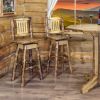 Glacier Country Log Swivel Bar Stool with Back