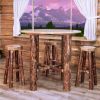 Glacier Country Bistro Table w/ Log Pub Stools
