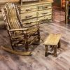 Glacier Country Log Ottoman shown with matching rocking chair
