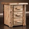Cedar Lake Logger 3 Drawer Nightstand--Clear finish