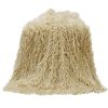 Mongolian Faux Fur Throw in Cream