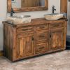 Timber Haven Rustic Barnwood Vanity - 72" - Double Sink - Antique Barnwood Finish - Free Standing