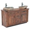 Timber Haven Rustic Barnwood Vanity - 72" - Double Sink - Antique Barnwood Finish - Free Standing