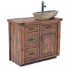 Timber Haven Rustic Barnwood Vanity - 36" - Sink Right - Antique Barnwood Finish - Free Standing