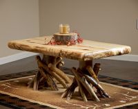 Fireside Aspen Log Coffee Table in Light Aspen