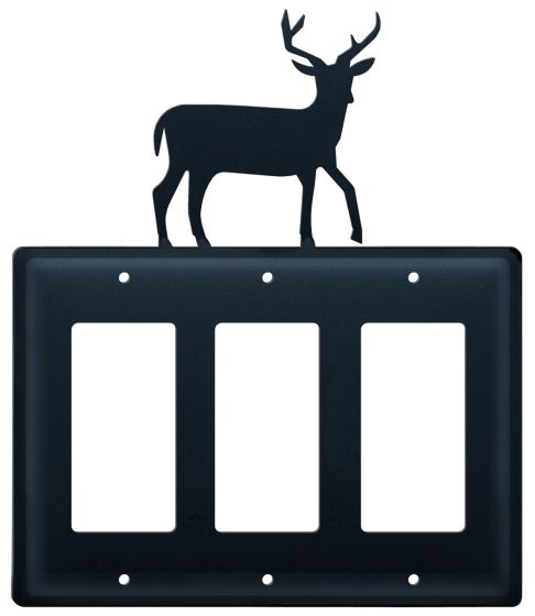 Wrought Iron Deer Triple GFI Cover