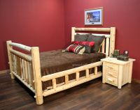 Lakeland Cedar Creek Log Bedroom Example--Queen bed, Unfinished