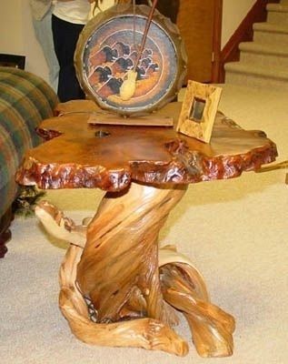 Rustic Redwood & Juniper End Table