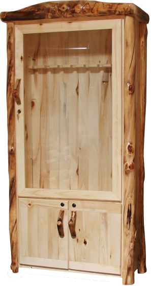 Hand Peeled Rustic Aspen Gun Cabinet