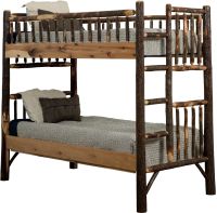 Twin over Twin Hickory Log Bunk Bed