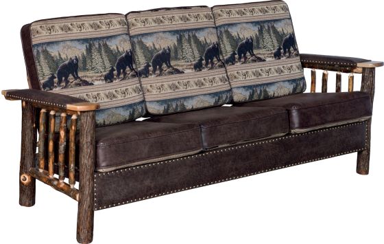 Rustic Hickory Log Sofa