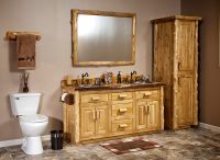 Cedar Lake 36" Rustic Log Vanity in Clear Finish