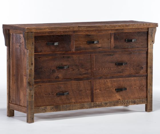Rocky Creek 7 Drawer Reclaimed Barn Wood Dresser