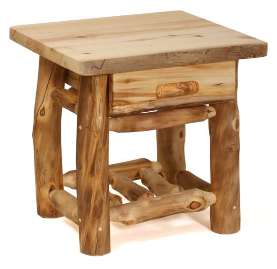 Aspen Ridge 1 Drawer Log Nightstand