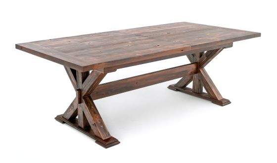 Rustic Farmstead Gathering Dining Table - Expandable - Rustic Barnwood Finish