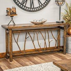 Cedar Log Sofa Tables