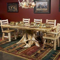 rustic cedar dining table