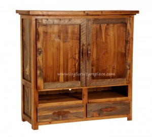 You'll be keeping your TV in this barnwood furniture for years!